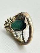 925 Sterling Silver Navajo Style Oval Malachite Ring
