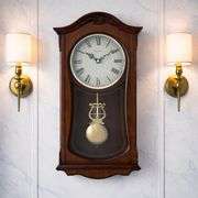 Classic Bulova Walnut Finish Chiming Clock