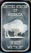 1 Troy Ounce .999 Fine Silver Bar with Buffalo Design
