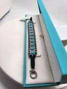 Turquoise Bracelet in Handwoven Fabric