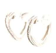 10kt White gold diamond crossover hoop earrings