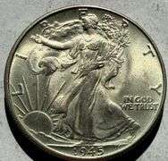 1945 Frosty White BU Walking Liberty Half