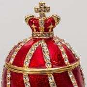 3.2" Twisted Fabergé Egg Replica Jewelry Box – Red Keepsake Яйцо Фаберже
