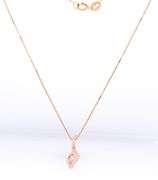 10kt Rose gold diamond pendant on chain necklace