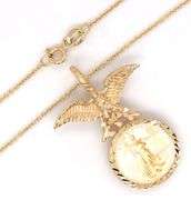 1/10th oz Eagle in Eagle pendant frame on chain