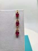 Magnificent pair earring of Ruby and diamond in Silver – EGL Certified