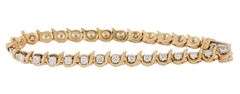 3.60ctw Round Diamond Curve Link Tennis Bracelet in 14K
