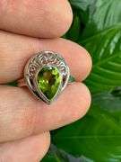 Sterling Silver Natural Gemstone Perdiot Ring Size 7