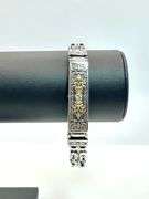 50 Gram14 Kt. White Gold Plate Byzantine Bracelet