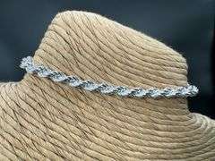 Sterling Silver Hollow Spiral Rope Chain 4mm Pure 925 Italy New Men's Wide Bracelet 8"