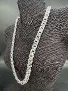 Sterling Silver 925 Heavy Double Curb 12mm Offset Cuban Chain Italy Necklace 24"