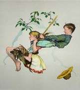 Exclusive Norman Rockwell Signed Limited Edition Lithograph "Swing" with Pubilshers Certificate