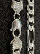 Men's 11.2mm .925 Sterling Silver Heavy Pave Figaro Chain Cuban Link Italy Necklace 24"