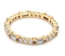 10kt Yellow gold Moissanite band