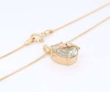 10kt Yellow Gold Oval Prasolite Pendant on Chain