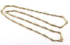14kt Yellow gold bone link chain necklace