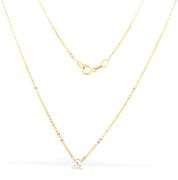 14kt Yellow gold 0.47ct round brilliant cut diamond pendant on chain