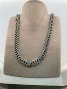 CERTIFIED 14 K WHITE GOLD DIAMOND CUBAN LINK CHAIN 168.8 GRAMS