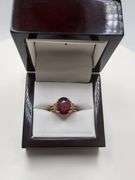Very fine one Ruby 4.48 CW ring in silver 14k gold plated