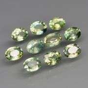 Exotic 2.20ct 14pc single vein blue green Sapphire set