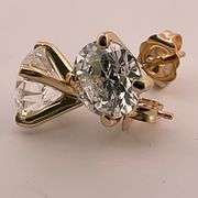 BRAND NEW 2.60 CARATS LAB GROWN DIAMOND STUDS. 14K YELLOW GOLD