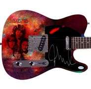 The Doors John Densmore Signed "Psychedelic Silhouette" 1/1 Graphics Guitar ACOA
