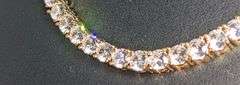 18 Kt. Yellow Gold Plated 18.5 Cwt. Simulated Diamond Tennis Necklace