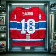 Autographed Serge Savard Red Hockey Jersey w/ COA