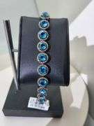 Topaz Bracelet in Dark Silver with Diamond accents