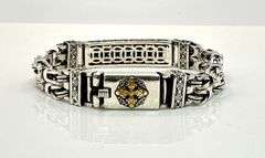 50 Gram14 Kt. White Gold Plate Byzantine Bracelet