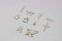 Sterling Silver Vintage Pendant Assortment Various Sizes & Styles (10 Pendant Lot)