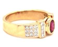 14kt Yellow gold 0.50ct oval ruby and 0.25ctw diamond ring