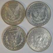 Run of 4 Diff. Flashy-white AU Morgan Silver Dollars 1880-S to 1901-O