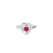 Beautiful Center dancing Garnet Sterling Silver Ring in size 7
