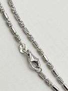 925 Sterling Silver Diamond Cut Barrel Link Chain Necklace