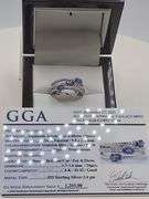 Very fine Tanzanite ring in silver , GGA certified