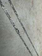 10k White Gold Solid Figaro Link Chain 2.6mm Necklace 24"