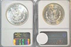 Bright-white near Gem BU 1880-S & 1881-S Morgans Silver Dollars. NGC MS64