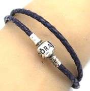 Pandora braided double wrap leather bracelet