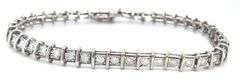 14kt White gold 1.30ctw Illusion set diamond tennis bracelet
