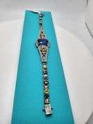 Multi Colored Sapphires and Kyanite Bracelet in Diamond Studded Sterling Silver