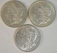 Upper end 1881, 1889, & 1898 'P' Mint Morgan Silver Dollars