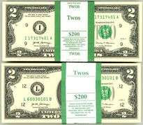 2 Diff. Superb Gem CU $200 Packs of 2017-A Series $2 Bills in Sequence (I & L)