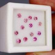 Collectors large sized 13 piece .73ct set of real Pink Diamonds!
