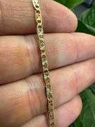 10k Gold Rose White Yellow Tri Color Solid Valentino Diamond-Cut Star Link Chain 3.2mm Necklace 16"