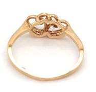 10kt Yellow gold double heart diamond ring