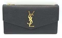 YSL Grain De Poudre Monogram uptown wallet