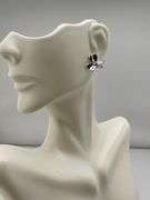 925 Sterling Silver Set Of Pendant And Earrings Floral With heart Shape Petals