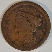 Collectible 1853 Braided Hair Half Cent