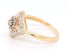 14kt Yellow Gold Chocolate and White Diamond Ring
